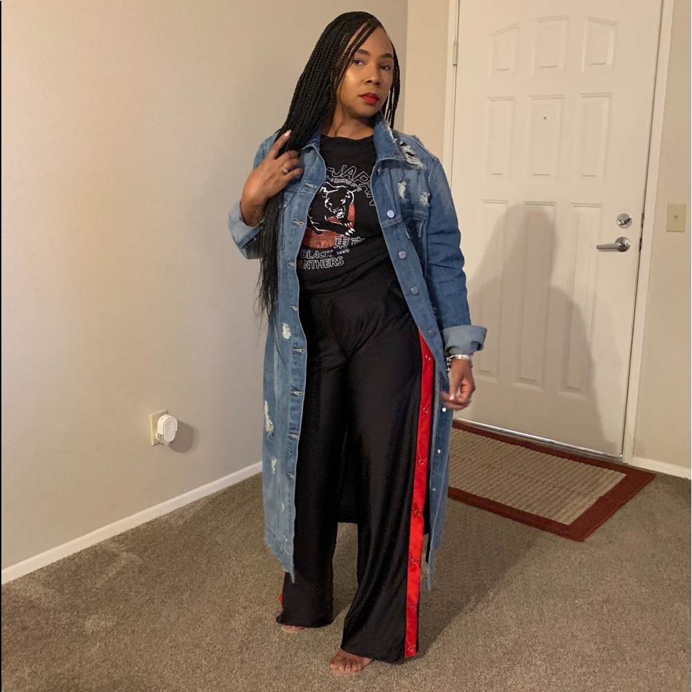 NWT FASHION NOVA BLACK RACER STRIPE PANT